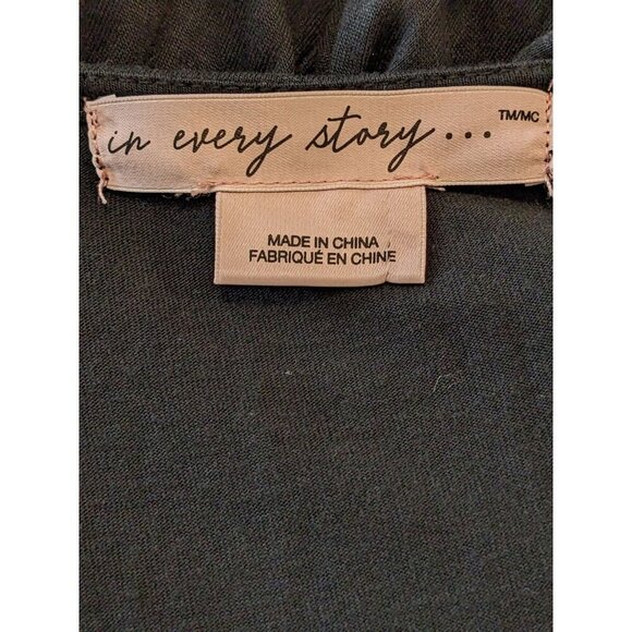 In Every Story Penningtons Short Sleeve Dress Black Plus 4X Pleated Hem Popover - Picture 5 of 6